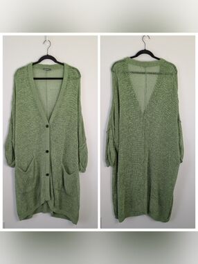 Alembika Knit Knee Length Slouchy Cardigan Sweater Size M Lagenlook